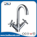 Double handle double hole chrome deck mounted wash basin faucet mono basin mixer tap